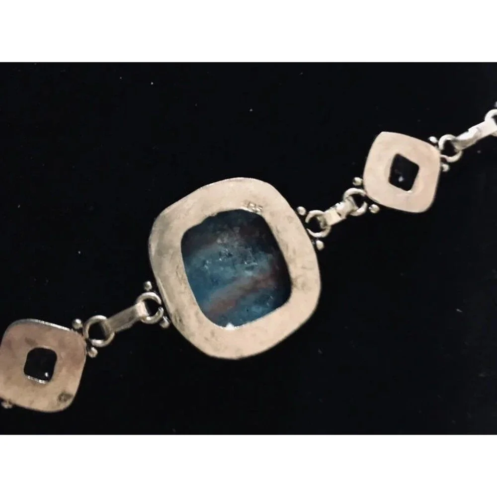 Blue Apatite Boho Bracelet Whimsigoth Topaz Style 7.5